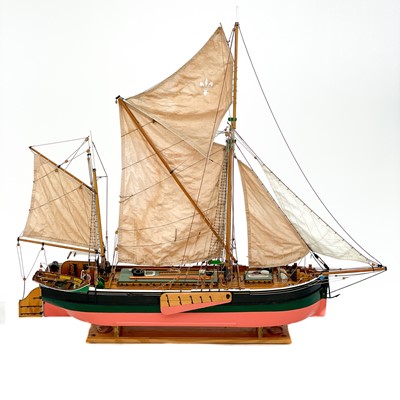 Lot 55 - A large scratch built model of a Thames barge Isabella of Ipswich