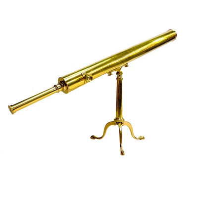 Lot 189 - A brass library stand telescope by Aitchison & Co.