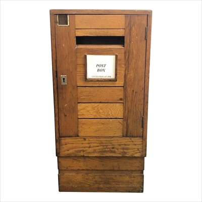 Lot 156 - An oak post box, early 20th century.