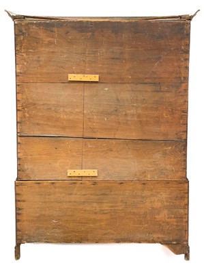 Lot 48 - A George III oak livery cupboard or wardrobe.
