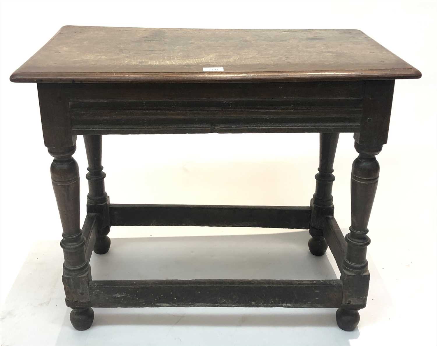 Lot 3347 - An oak side table, early 18th century, the...