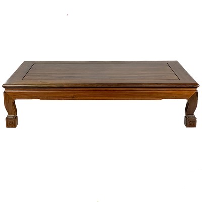 Lot 1371 - A large Chinese hardwood low table, circa 1900.