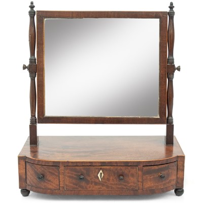 Lot 640 - A William IV mahogany swing toilet mirror.