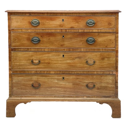 Lot 658 - A 19th century mahogany chest of drawers.