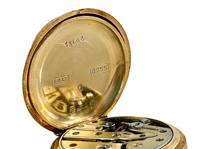 Lot 33 - A good Swiss 18ct gold-cased diamond set crown wind fob pocket watch.