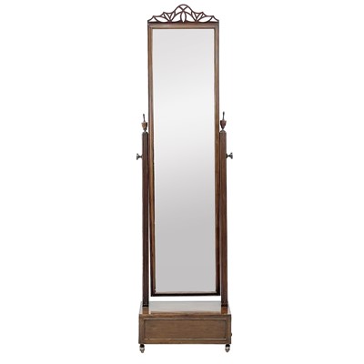 Lot 718 - A mahogany cheval mirror.