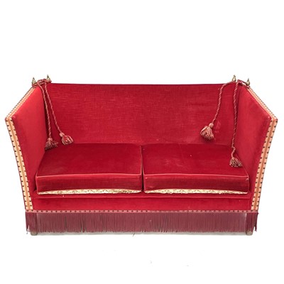 Lot 634 - An upholstered two seater Knole type settee.