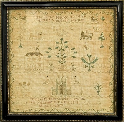 Lot 199 - A George III wool sampler by Emma Prytherch, aged 8.