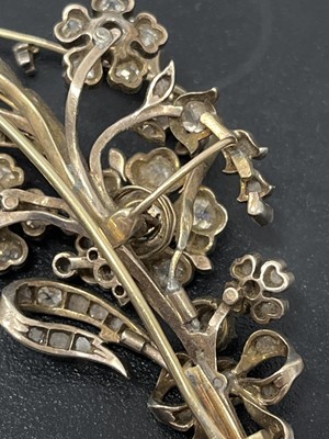 Lot 180 - An impressive Victorian silver and gold diamond foliate spray 'en tremblant' brooch.