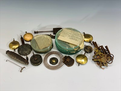 Lot 3314 - A selection of clock accessories and parts...