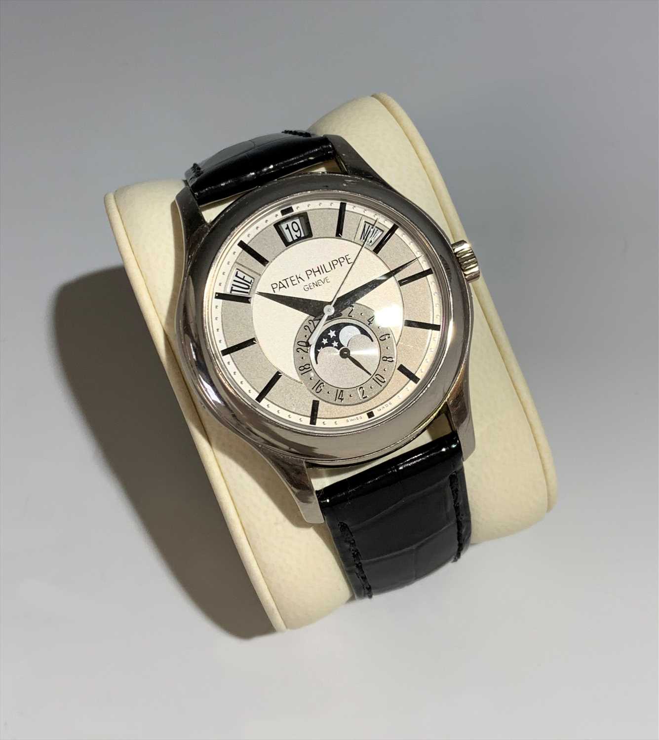 Lot 2628 - A Patek Philippe 5205G-001 white gold, annual...