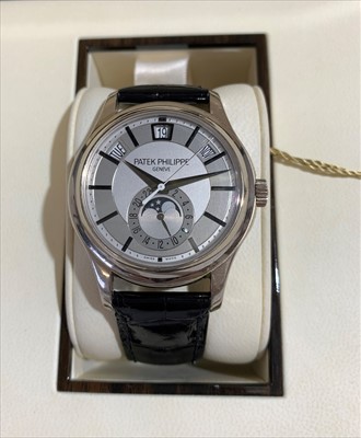 Lot 2628 - A Patek Philippe 5205G-001 white gold, annual...