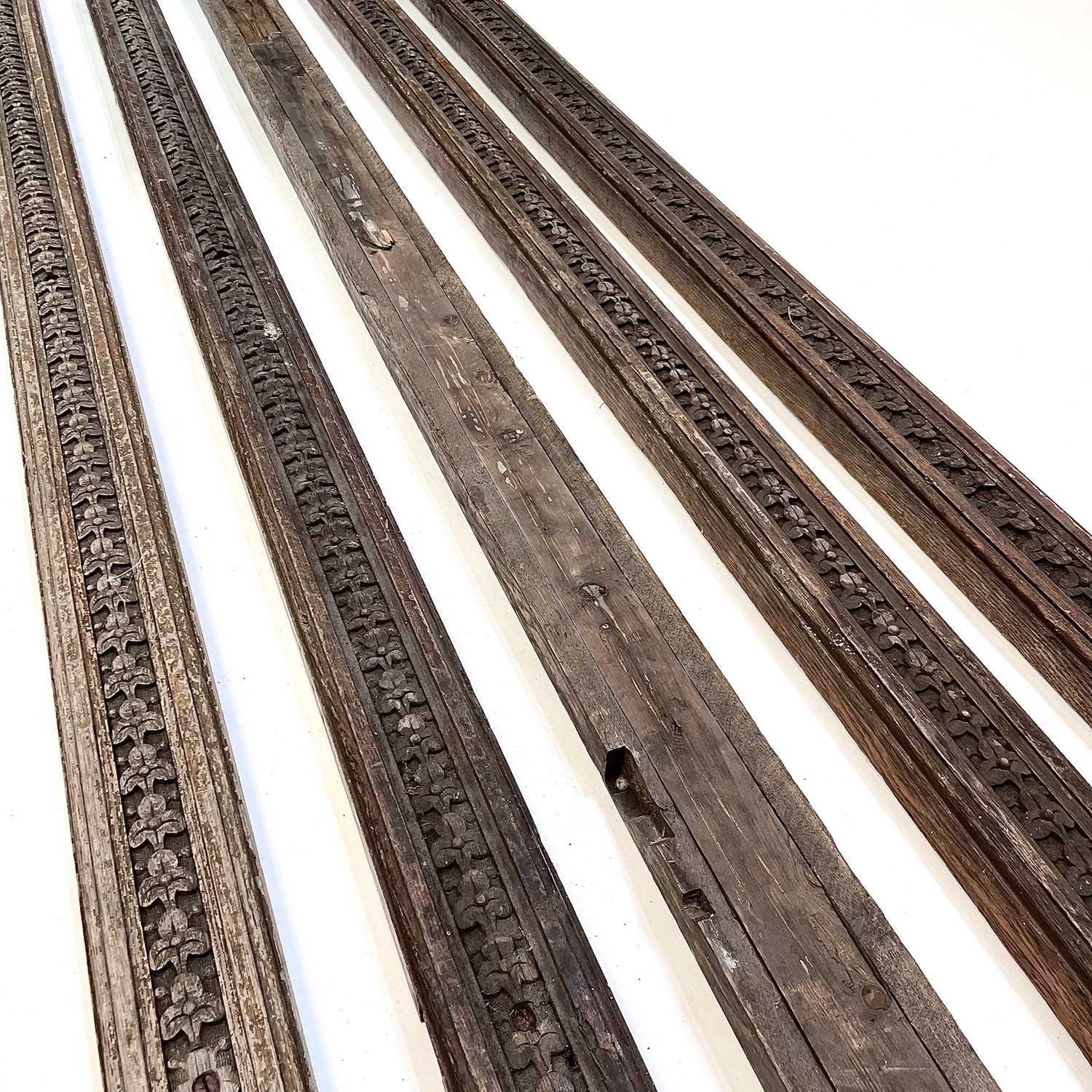 Lot 230 - Five lengths of Victorian oak room mouldings.