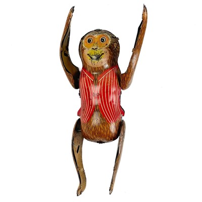 Lot 145 - A tin clockwork tumbling monkey circa 1960s.