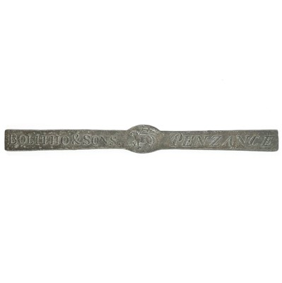 Lot 98 - A Bolitho & Sons Penzance tin ingot.