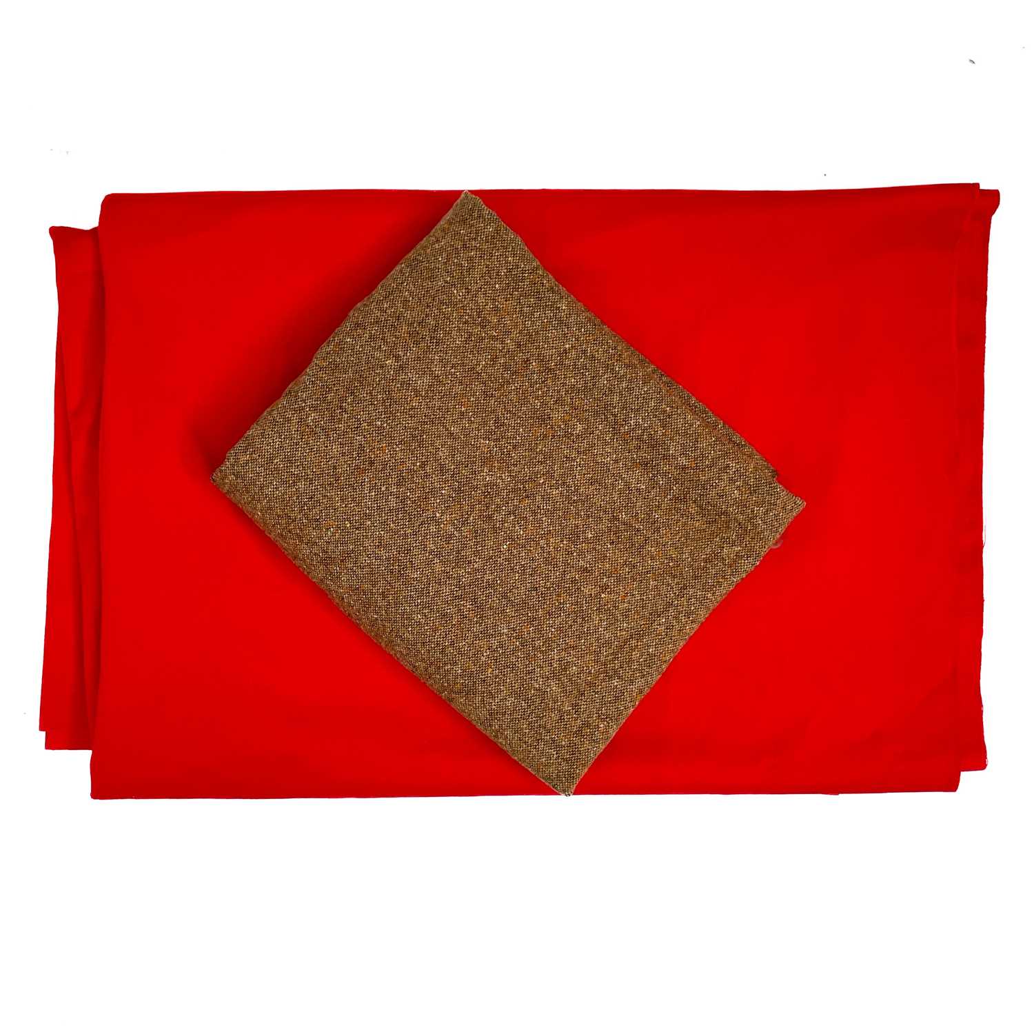 Lot 308 - A length of Melton type hunting red wool.