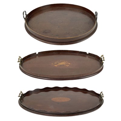 Lot 221 - A 19th century circular mahogany tray.