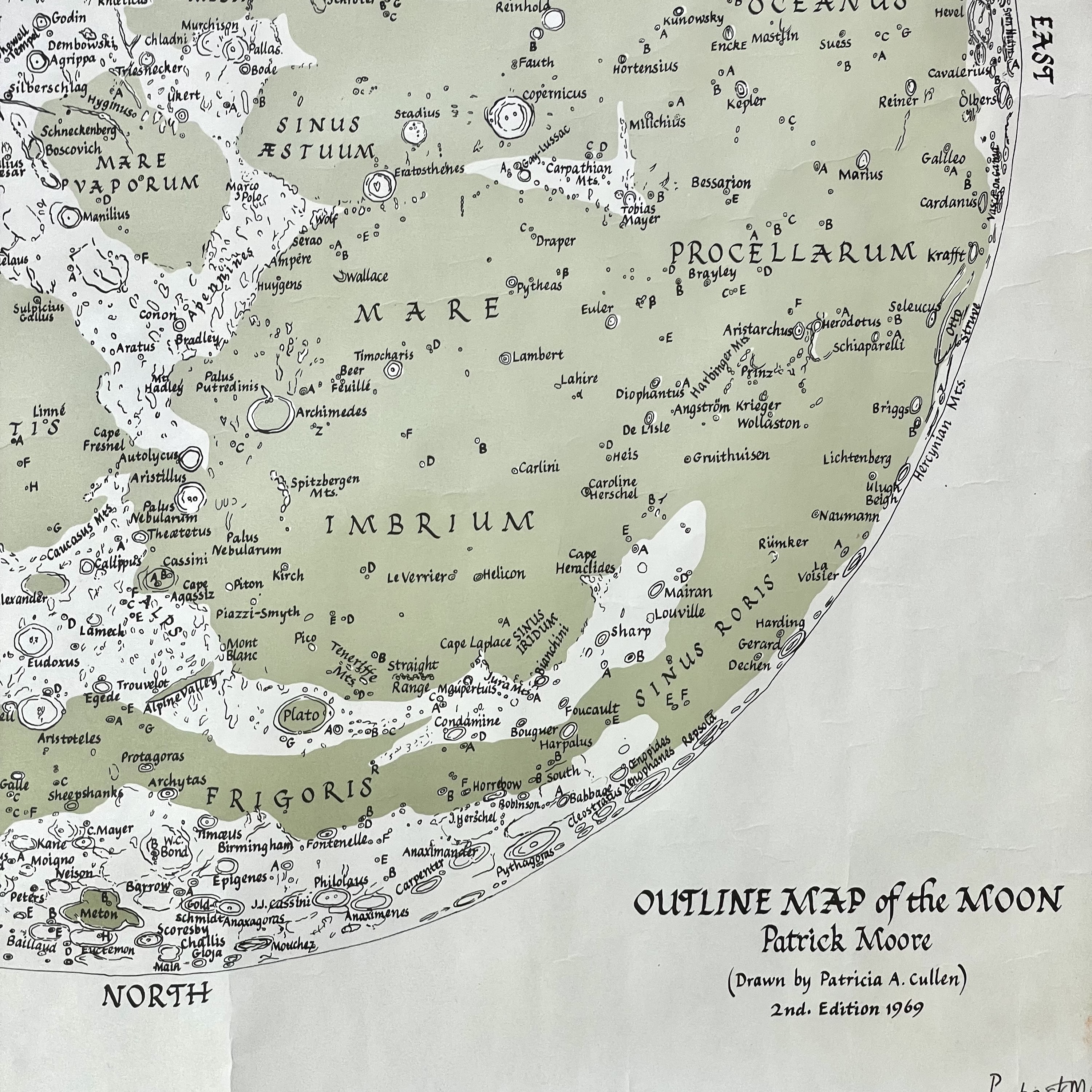 Lot 220 - A0 SIZED PRINT MAP OF THE MOON, PRODUCED BY