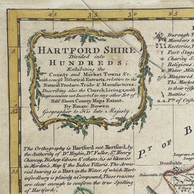 Lot 218 - Sussex and Hartford Shire 18th century maps