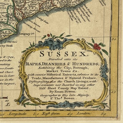 Lot 218 - Sussex and Hartford Shire 18th century maps