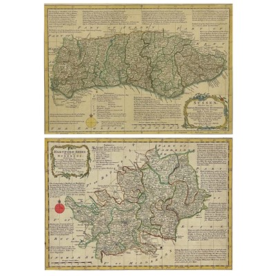 Lot 218 - Sussex and Hartford Shire 18th century maps