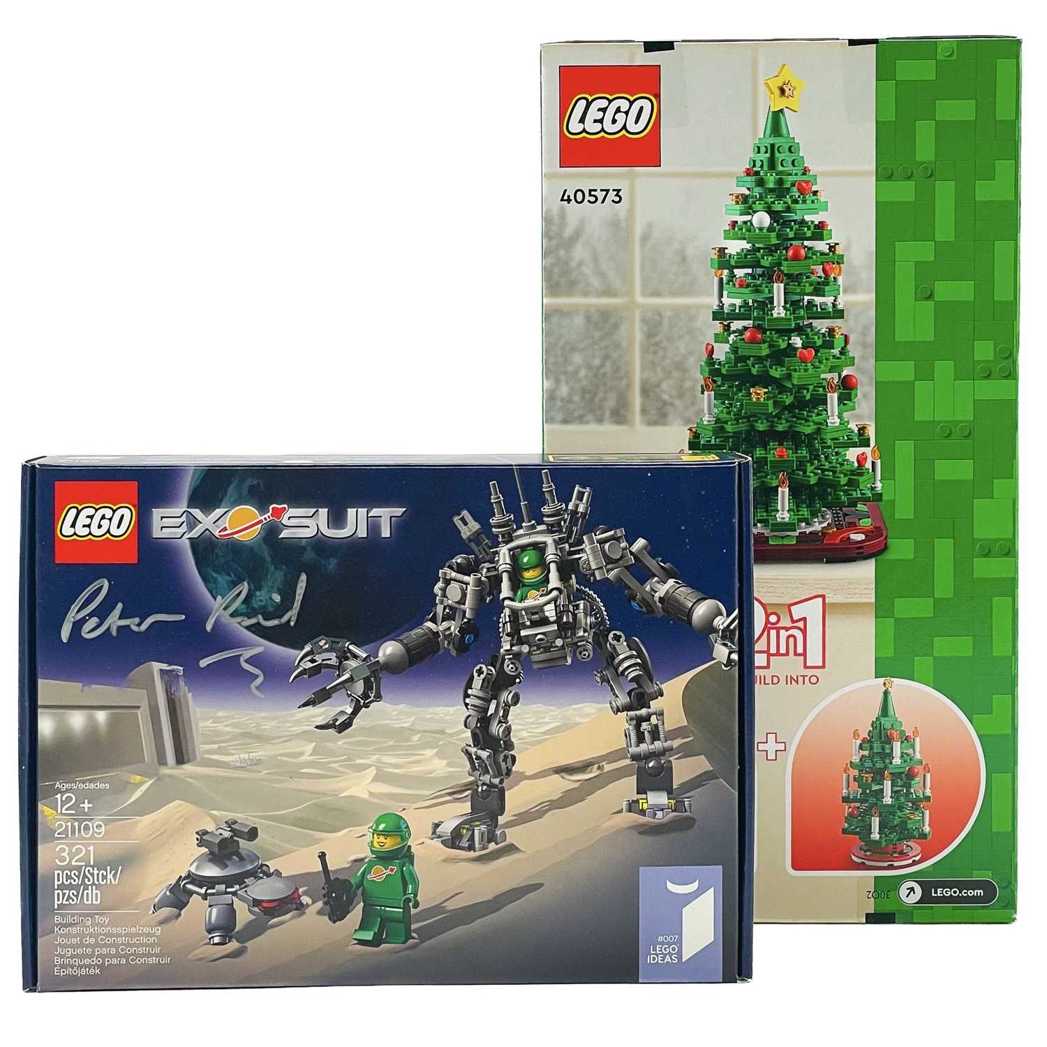 Lot 826 - Lego - Exo Suit signed by designer and Christmas Tree