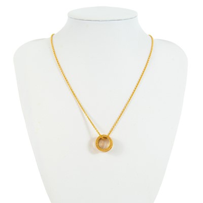 Lot 585 - BVLGARI - An 18ct rose gold B.ZERO1 pendant necklace.