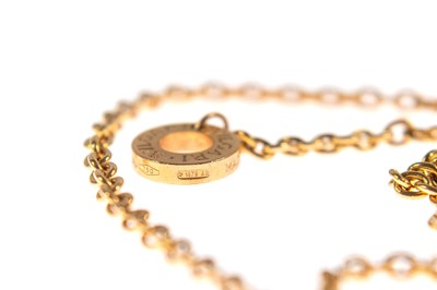 Lot 585 - BVLGARI - An 18ct rose gold B.ZERO1 pendant necklace.