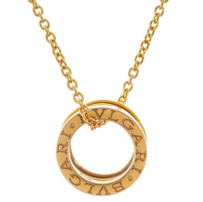 Lot 585 - BVLGARI - An 18ct rose gold B.ZERO1 pendant necklace.