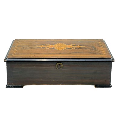 Lot 137 - A late 19th century 11" cylinder rosewood music box by Ami Rivenc with 8 Airs.