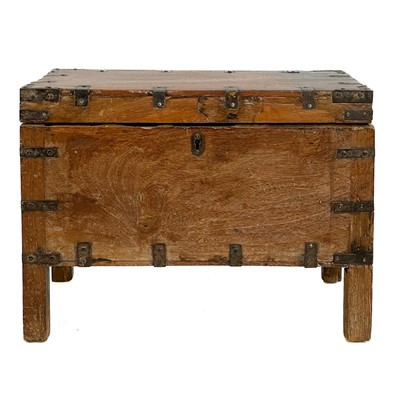 Lot 239 - A teak small chest.