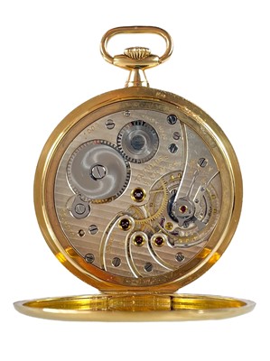Lot 24 - A 1920's Art Deco 18ct gold cased crown wind slim dress pocket watch by Tavannes Watch Co.