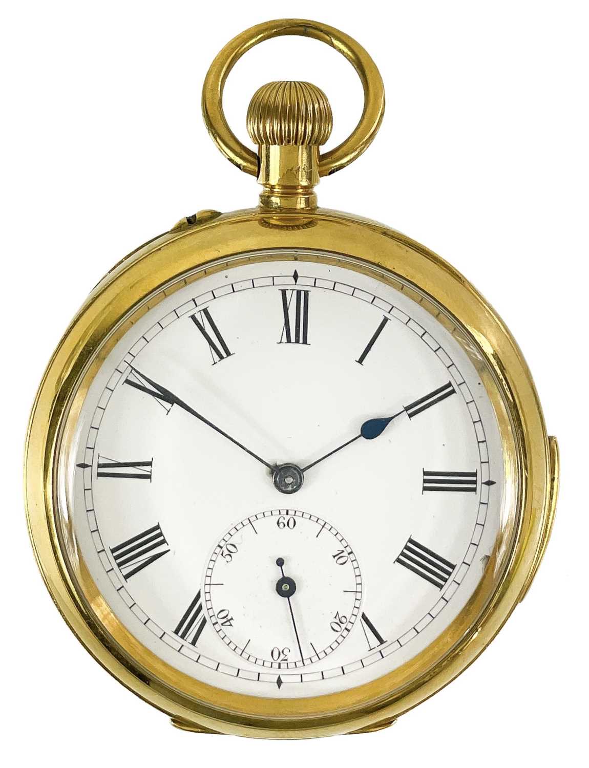 Lot 25 - A gold-plated quarter repeating crown wind pocket watch.