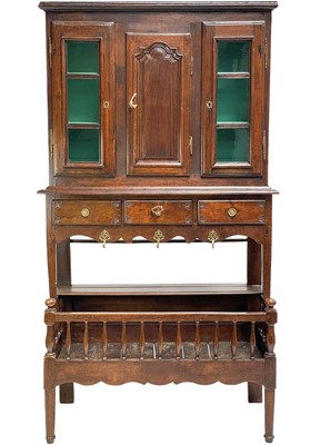 Lot 111 - An 18th century oak provincial égouttoir dresser.