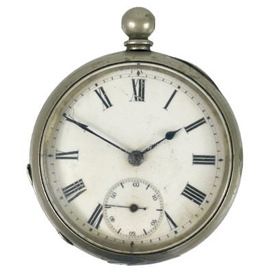 Lot 60 - Three pocket watches and an 8-day travel watch for spares.