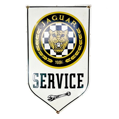 Lot 69 - A Jaguar Service shield shape enamel sign.