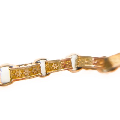 Lot 66 - A 9ct and gold-plated fancy link Albert watch chain.