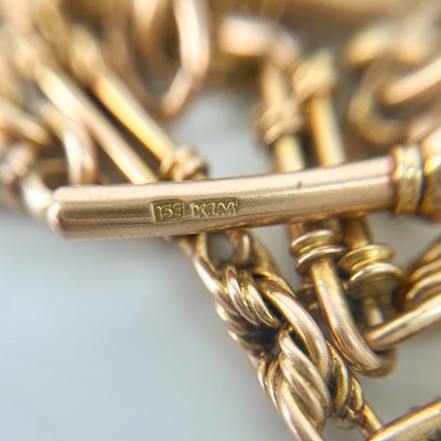 Lot 69 - A good 15ct rose gold fancy link double Albert watch chain.