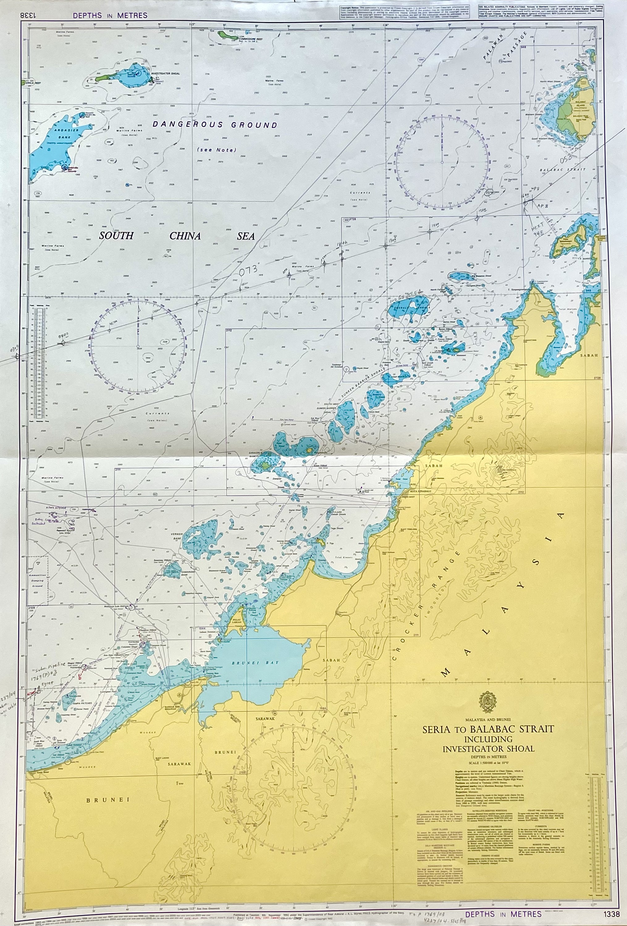 Example Sea Chart Lot 240 - A large collection of Admiralty Sea Charts