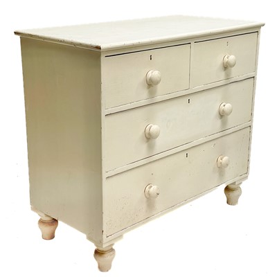 Lot 54 - A late Victorian painted pine chest.