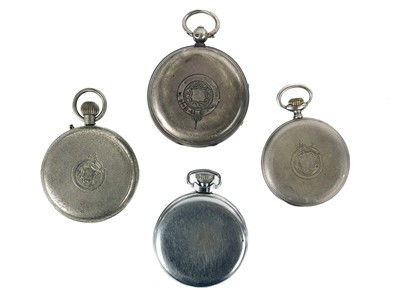 Lot 62 - A selection of four pocket watches and a pocket watch movement.