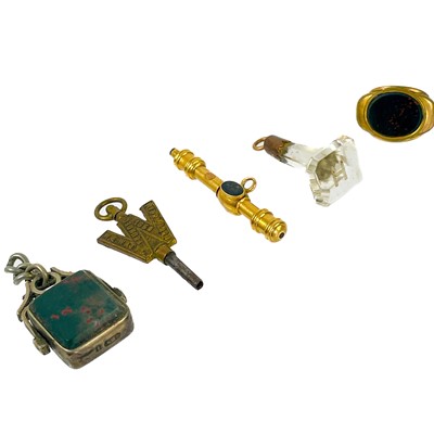 Lot 87 - A high-purity gold propelling pocket watch key fob.