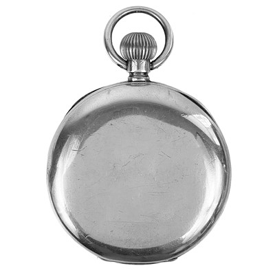 Lot 40 - An Omega silver cased crown wind open face lever pocket watch.