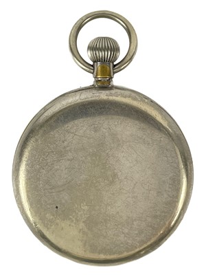 Lot 41 - Two military-issue nickel cased crown wind pocket watches.