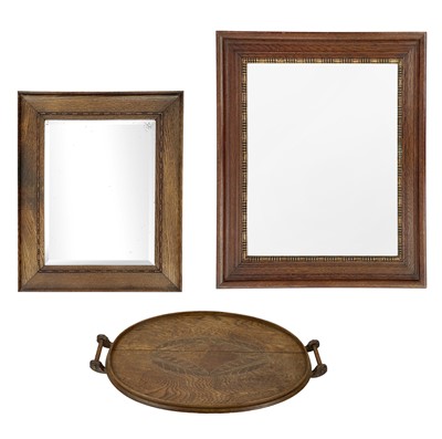 Lot 19 - An oak and gilt mirror frame.