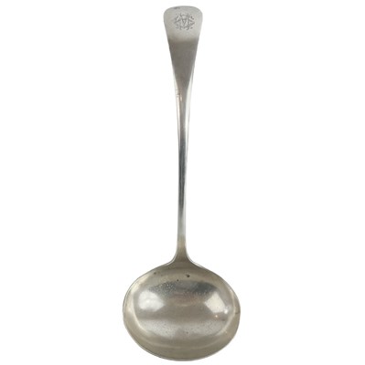 Lot 83 - An Edwardian silver soup ladle by Joseph Rogers & Sons.