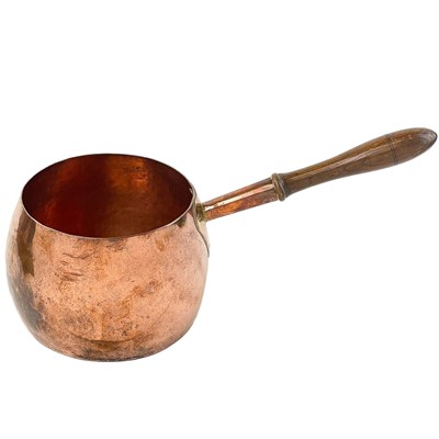 Lot 167 - An early Victorian heavy copper saucepan.