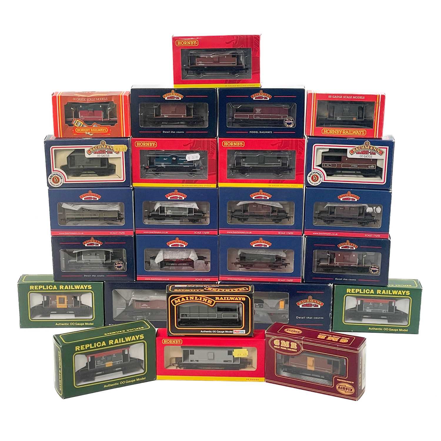 Lot 604 - Bachmann, Hornby and other "00" 16, 20 and 25 Ton Brake Vans - all eras and liveries (x25)