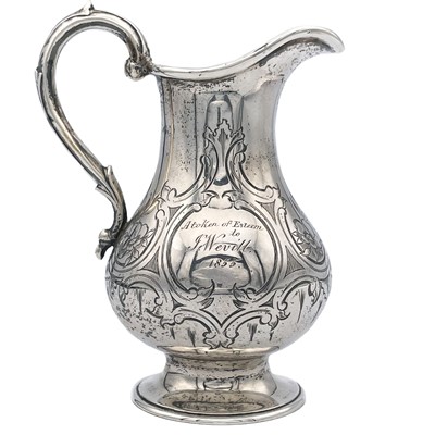 Lot 94 - A Victorian silver baluster cream jug by George John Richards.