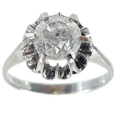 Lot 478 - An 18ct white gold diamond solitaire, the diamond 1.30ct approximately.